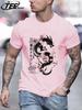 Sakura Tokyo Dragon Print Men TShirts Cotton Crewneck Vintage Short Sleeve Fashion Summer Top Unisex Sports AllMatch Clothing