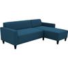 BOB 4-seater Fixed Corner Sofa - Navy Fabric - Reversible - L 197 X D 117 X H 65 Cm