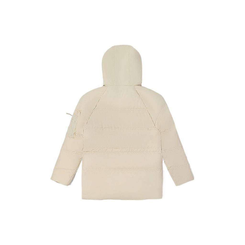 Vans FW22 Personalized Label Fleece-Lined Sherpa Hooded Down Jacket Women Outerwear Oatmeal VN0A7YI92N1