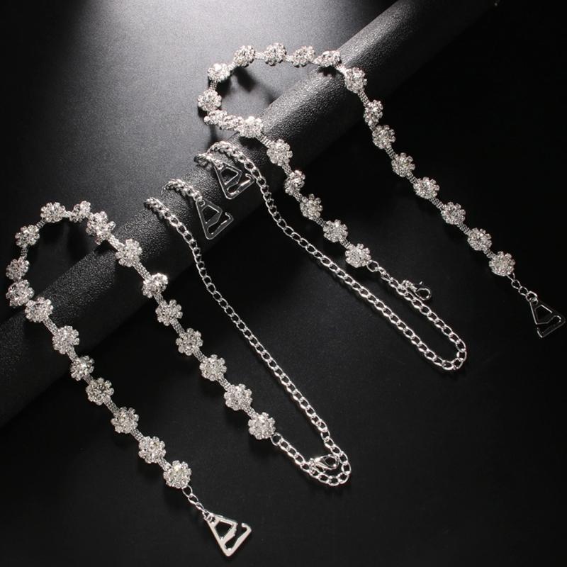 Rhinestones Bra Strap Invisible Shoulder Straps Adjustable Anti-Slip Bra Belt for Women Girls Crystal Shoulder Chain