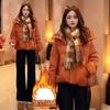 Women's 2025 Winter Hooded Plaid Puffer Jacket - Thick, Short, Cotton-Padded