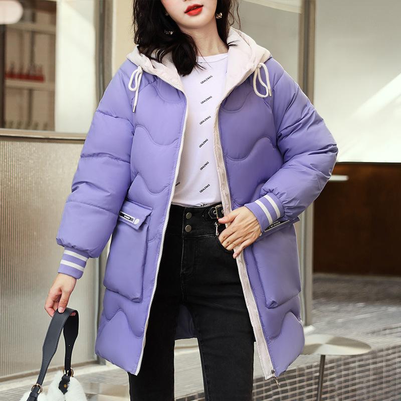 Down  Clothes Women's Winter Clothes New Loose  Clothes Women's Medium and Long Thickened Bread  Jacket