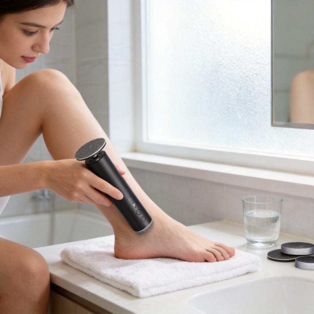 Electric Foot File Rechargeable Callus Remover With Adjustable Speed And 20 Grinding Heads For Athome Pedicure