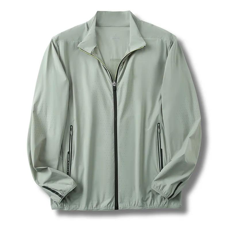 

Мужская рубашка с воротником-стойкой, на молнии до середины, с длинным рукавом, для защиты от солнца - Осенняя коллекция 3XL зелёный