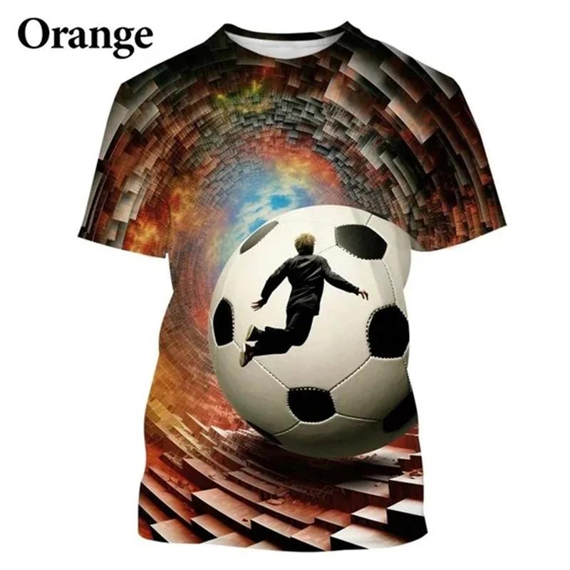 Fashion Creative Football 3D Print Pattern T-shirts Dizzy Super Cool Harajuku Style Casual Short-sleeved T Shirt