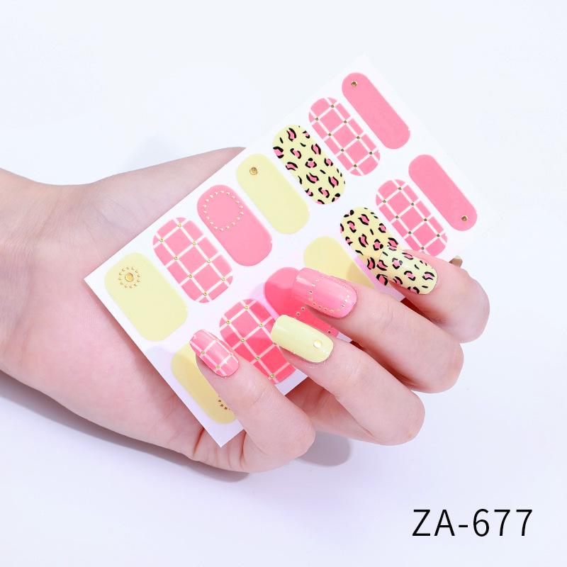 Nail Art Stickers 3d Nail Stickers 14 Finger Hot Stamping Cat Eye Leopard Print Nail Art Stickers