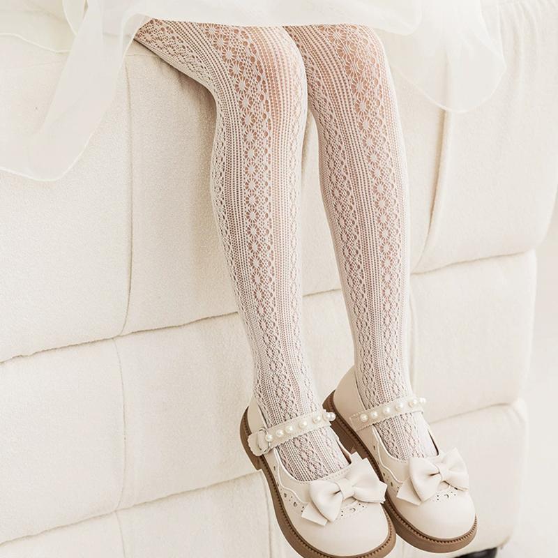 

1 пара детских мягких колготок эластичная сетка модные нейлоновые чулочно-носочные изделия чулки C белый