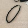 Bohemia Imitation Pearl Choker Necklace Long Black Pearls Necklace for Women