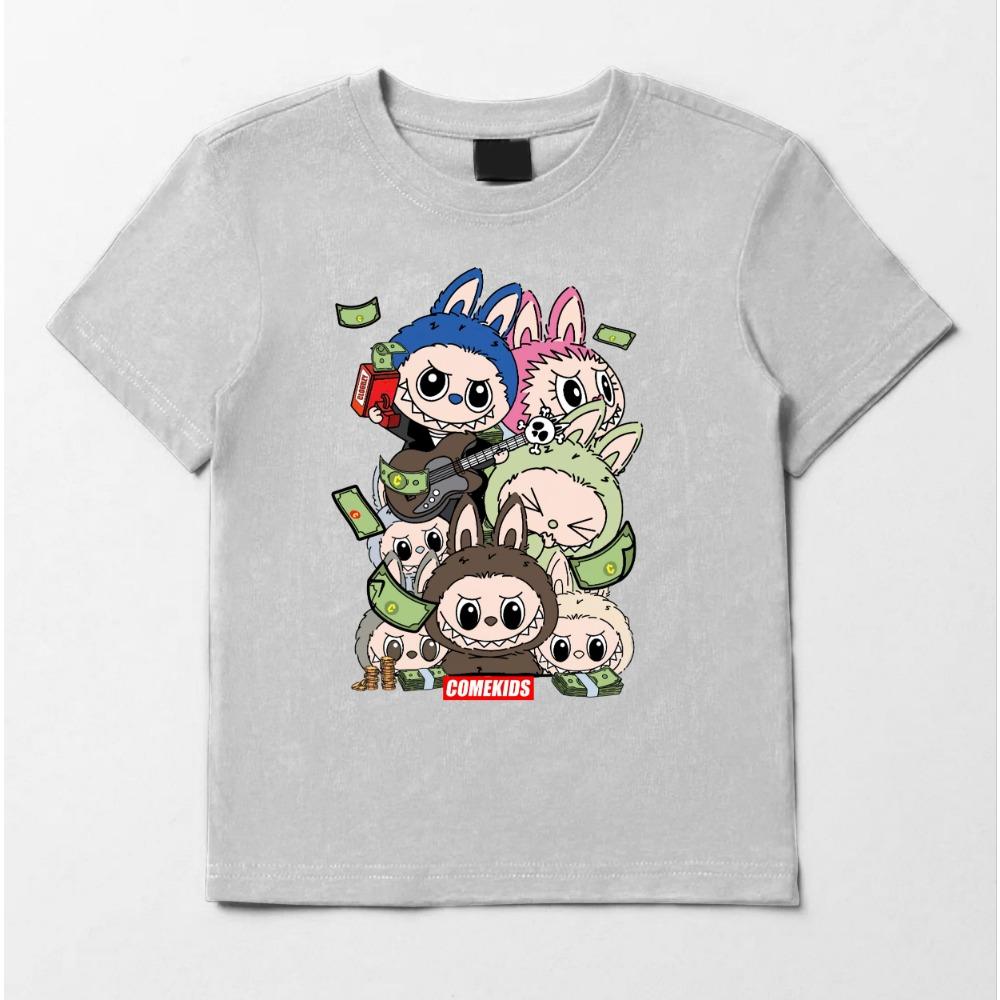 

2025 Горячая Распродажа Футболка Labubu Мужская и Женская Одинаковая Милый Принт Топ Детская Мультяшная Короткий рукав 100-160 см XXL