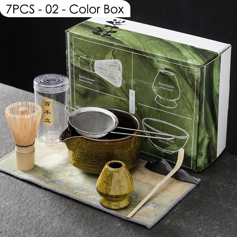 4/7-teiliges Japanisches Matcha-Set Sicherer Bambusbesen Teelöffel Tee-Sets Indoor Getränkeladen Teezubereitungswerkzeuge Zubehör