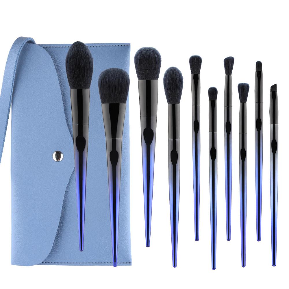 New Blue Enchantress 10 Makeup Brush Set Loose Powder Blush Setting Brush Submissive Soft Beauty Tool