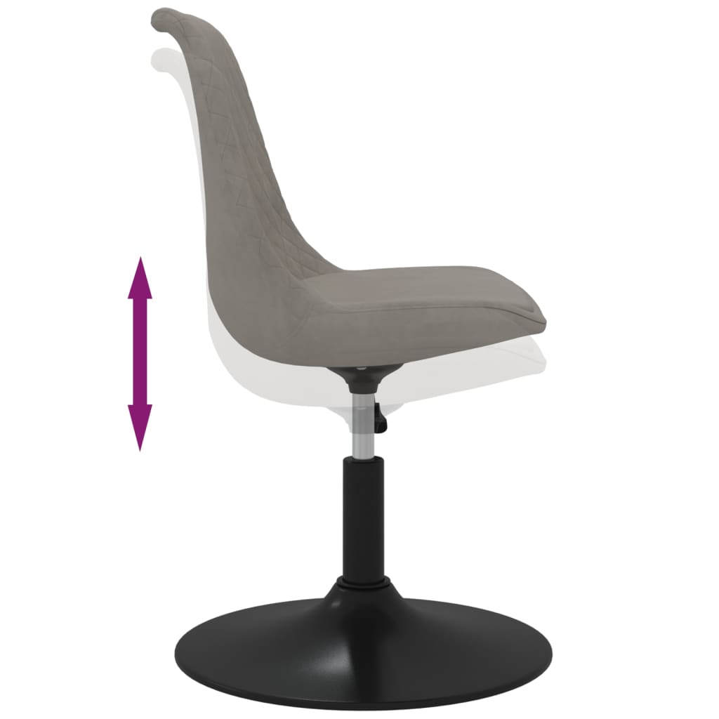 Dining Room Chairs 4 pcs Swivel Light Grey Velvet