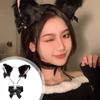 Sexy Cat Ears Headband Lace Bow Choker Plush Bell Hairband Cosplay Masquerade-Party Costume Hair Accessories For Women Girl C5F0