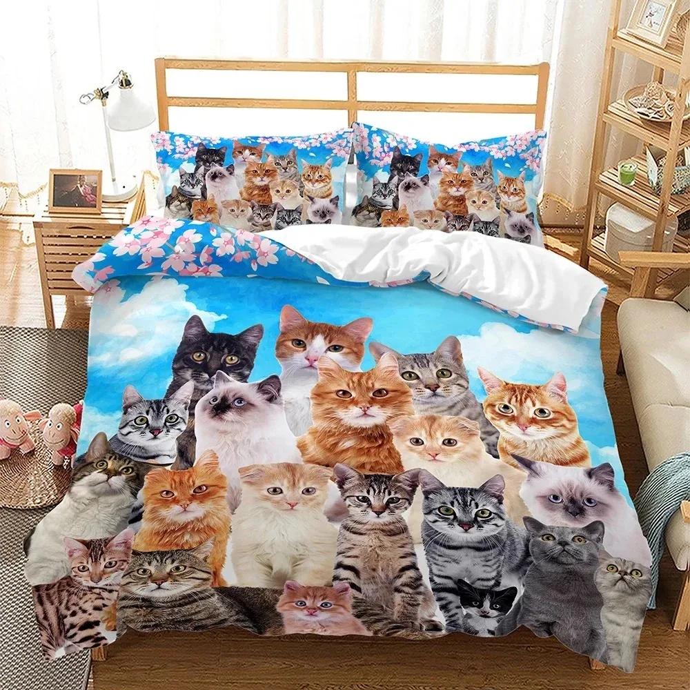 Cute Animals Dogs Cats Horses 3D Bedding Duvet Cover Bedding Set Comforter Linen Pillowcases Gift Single Double King Queen