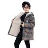 Boys' Fleece-lined Cotton Jacket & Plaid Woolen Coat - 2025 New Style