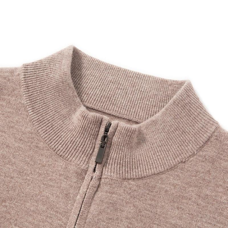Spring Autumn Australian Merino Wool Sweater Thickened High-Neck Zip-Up Thermal Breathable