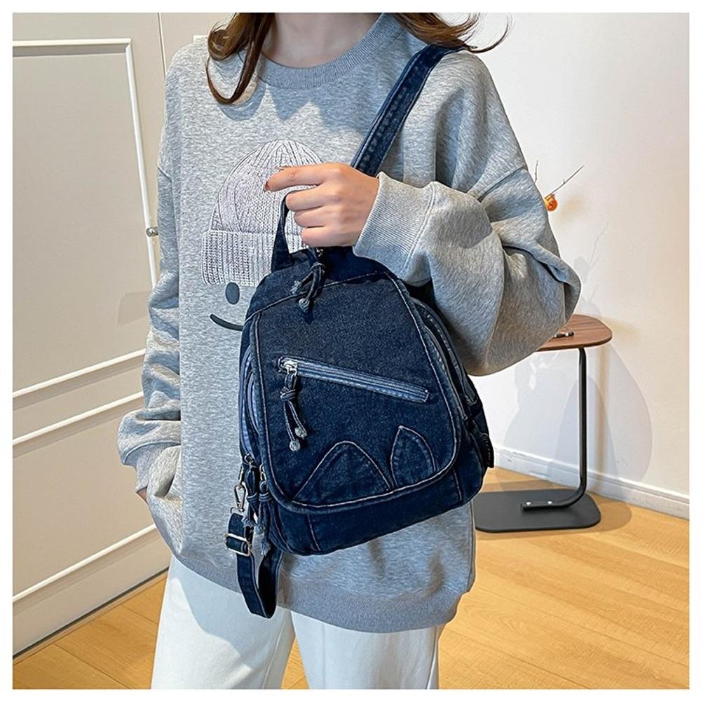 Women's Denim Mini Backpack Casual Travel Shoulder Bag