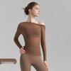 WEZHO One-Shoulder Mesh Long-Sleeve Yoga Top