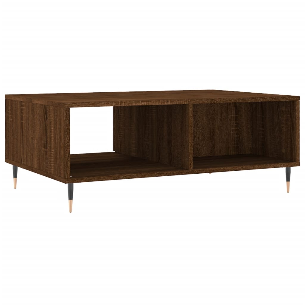 Coffee Table Brown Oak Effect 90 X 60 X 35 Cm Engineered Wood