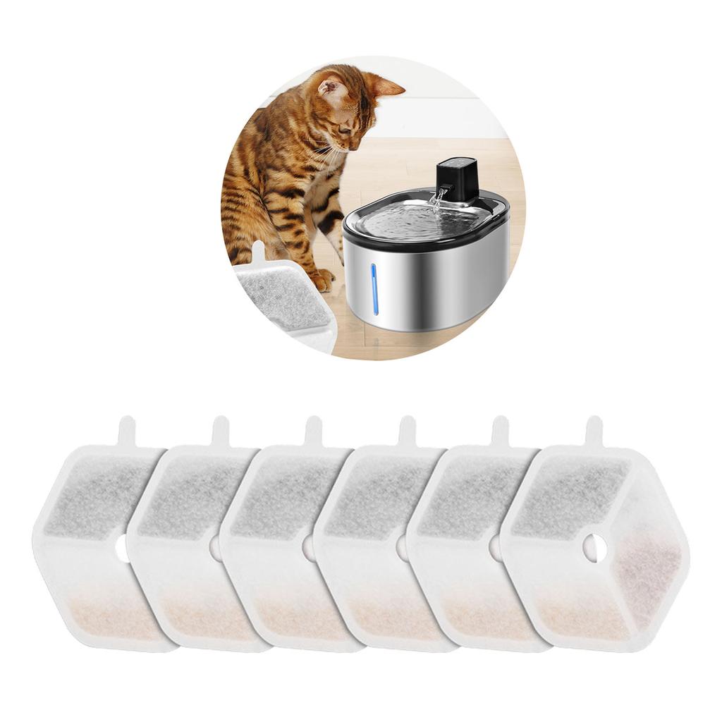 9 Stück Ersatzfilter und 9 Stück Schwämme Set für Edelstahl Katzenbrunnen Einfache Installation Hunde Trinkbrunnen