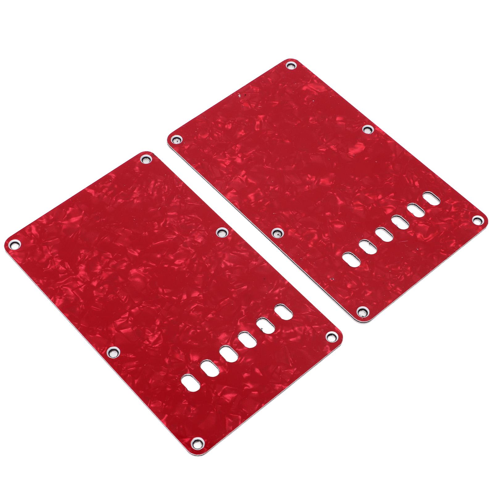 

2PCS Electric Guitar Back Cover Plates with 6 Holes PVC Plastic Guitar Guard Backplate Replacement красный