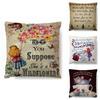 Alice In Wonderland Cartoon Pillow Case Cotton Linen Square Cushion Cover**