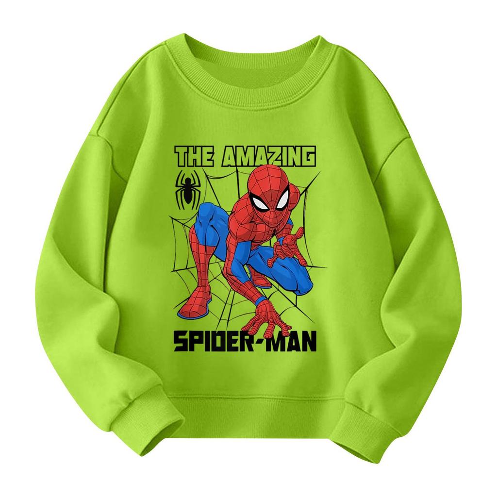 Boys and girls round neck plus velvet pullover printed top sweatshirt