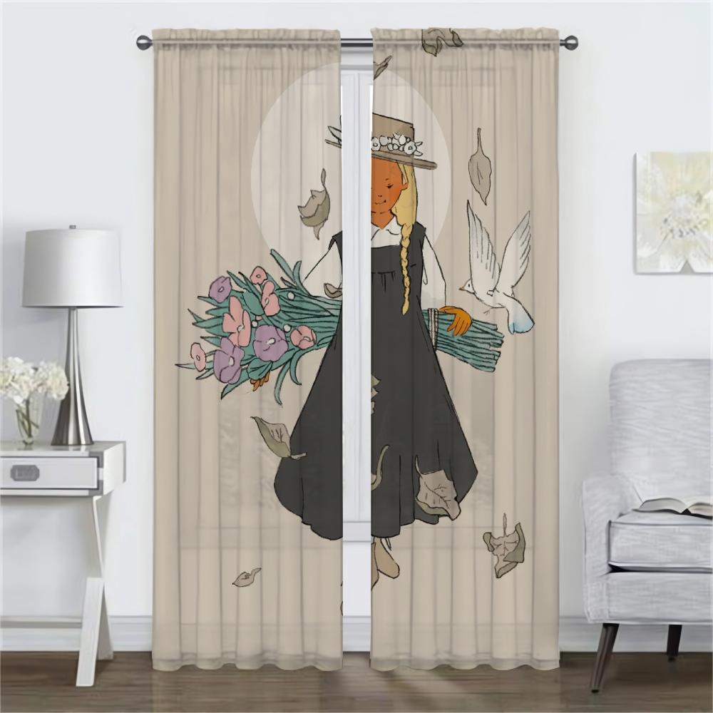 Dream Girl Curtains Child Room Partition Kitchen Curtains for Camera Halloween Decoration Blackout Curtain Shades Living Elegant