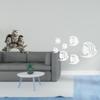 Modern Owl Sculpture And Acrylic Mirror Fish Wall Decals Tabletop Ornament for Living Room Office