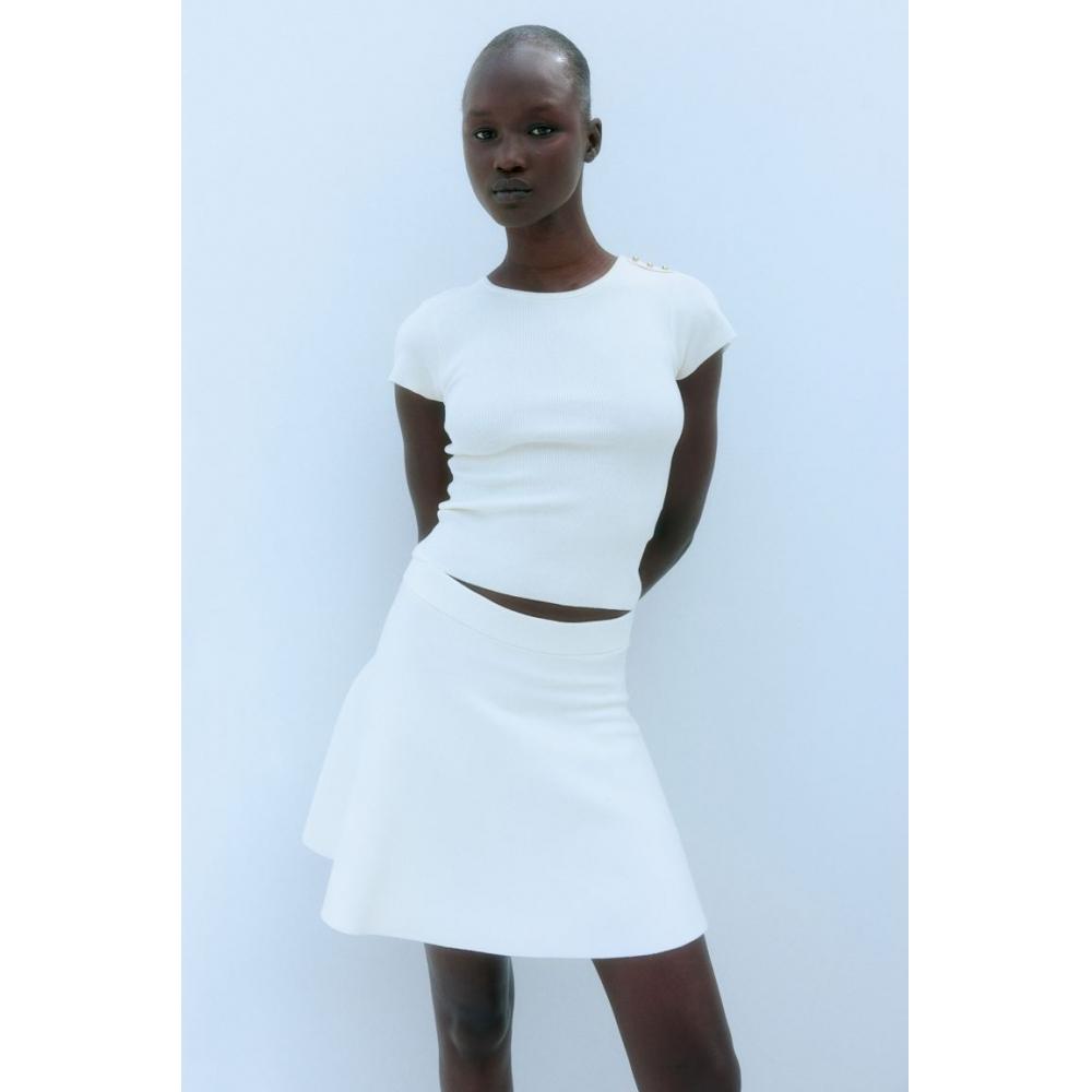 

Юбка-клеш HM Knit, белая