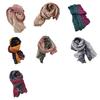Sciarpa Scialle Unisex Colore Sfumato Versatile Stropicciata Sciarpa Lunga Autunno Inverno Antivento Resistente al Freddo Scialle Avvolgente