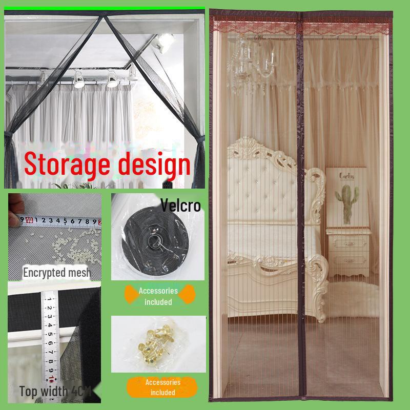 Magnetic Summer Door Curtain with Velcro Screen for Windows and Doors