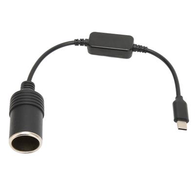 5V USB C Stecker auf 12V Auto Zigarettenanzünder Buchse Stromadapter Konverter für Autoelektronik Zubehör 11.8in