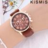 Fashion Geneva Quartz Watch Roman Numerals Three Eye Six Pin Casual Wrist Watch for Women Men Couple Stylish Dress Watch