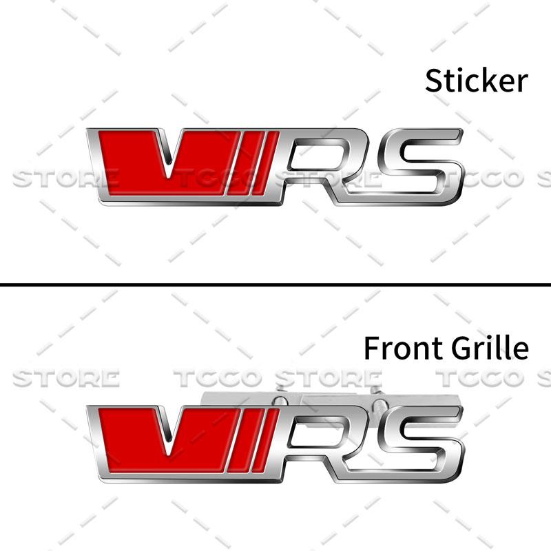 3D Chrome Metal Car Styling VRS Logo Front Grille Emblem Sticker For Skoda Octavia Fabia Rapid Superb Kodiaq Rear Trunk Decor