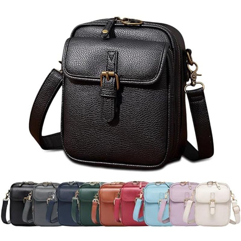 Women's PU Crossbody Bag Multifunctional Large Capacity Purse with Multiple Slots and Pockets