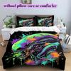 Splashing Ink Death  Pattern Bedding Quilt Set Quilt Cover Pillowcase Home Decoration Birthday Gift (1 * Duvet Cover + 2 * Pillowcase, Without Core)