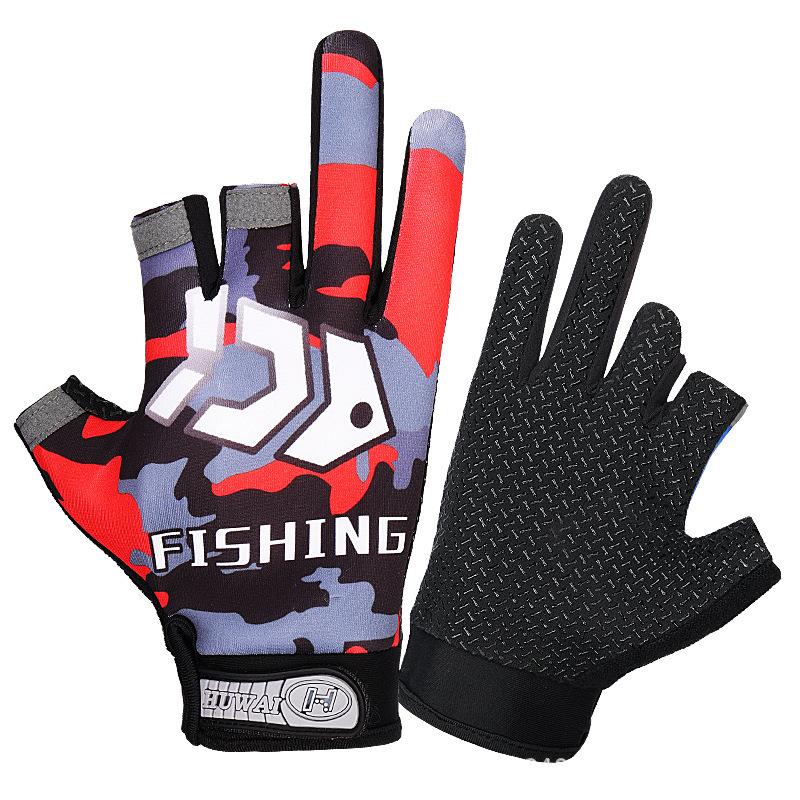 

Fishing Flina Gloves for Men and Women Three Fingers Exposed Spring and Summer Breathable Thin Sports Anti-slip Gloves