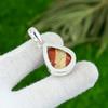 Mothers day Sale Sterling Silver Pear Natural Red Snakeskin Jasper Bezel Pendant