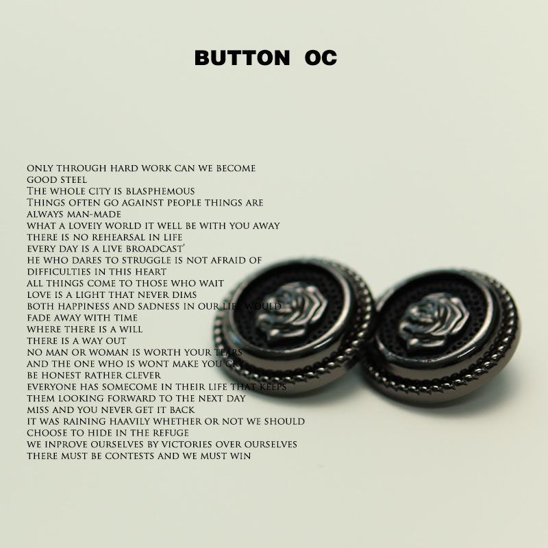 Xiaoxiang Celebrity Style Metal Button Rose Button Suit Decorative Button Tweed Jacket Coat Button