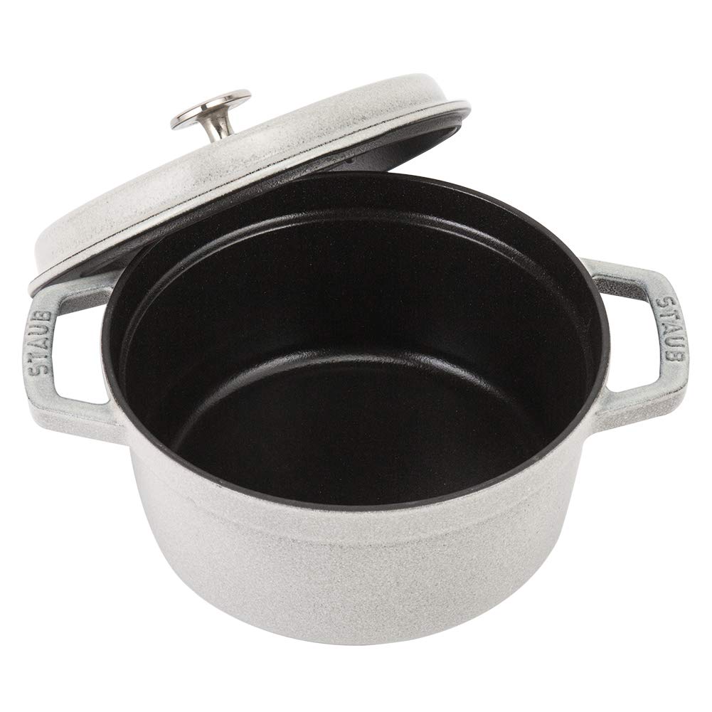 Staub Pico Cocotte Round 20cm Campagne pot Enamel pot Rund Brater blanco trufa Pot Cookware Kitchenware [Staub Pot] (White Truffle)