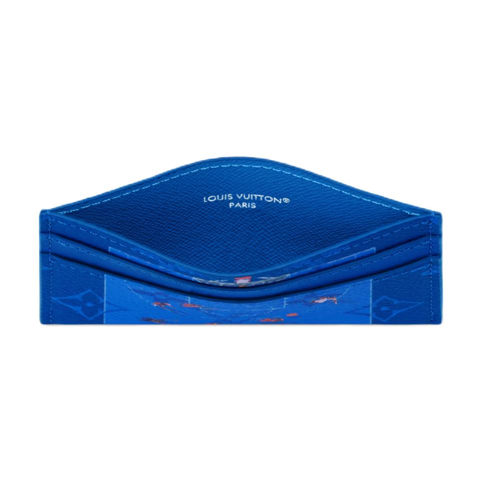 Louis Vuitton Double Logo Monogram Coated Canvas Card Holder Men Card Holder Blue M26804