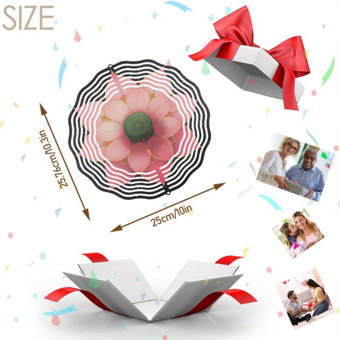 

Металлический колокольчик Розовый лотос 3D Кинетическое искусство Подвесное украшение для улицы Успокаивающий звук Новоселье Рождество День благодарения Хэллоуин Декор