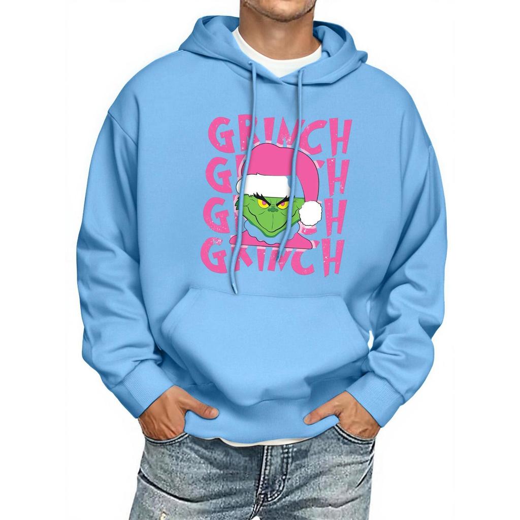 Men's Print Hooded Sweatshirt Long-Sleeve Casual Pullover Hoodie Hooded Sweatshirt