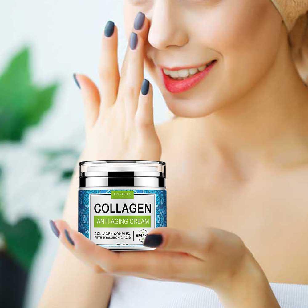 ENVISHA Collagen Cream: Moisturizes & Reduces Fine Lines | All-English Packaging