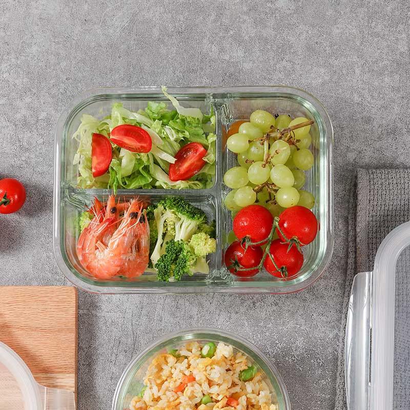 LocknLock Heat-Resistant Glass Divided Lunch Box