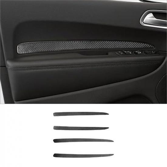 4Pcs Carbon Fiber Interior Door Panel Cover Trim For Dodge Durango 2014-