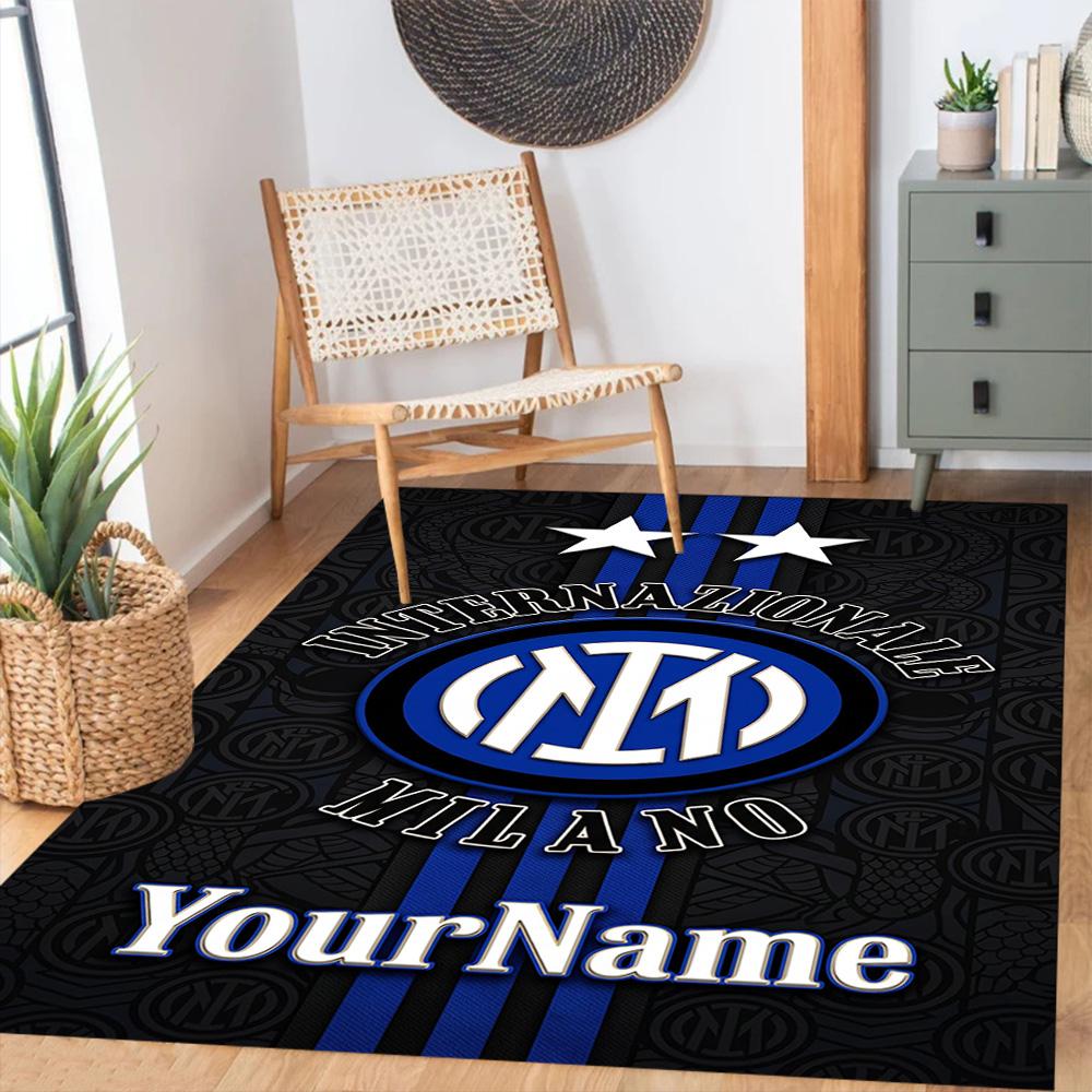 Inter Milan Personalized Text Floor Rug Office Rug Suitable for Living Rooms Study room Balcony Decorate room Antislip Carpet Anime Office Decor
