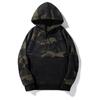 Men's Fashion Camouflage Sweatshirt Men's Drawstring Ribbed Closure Raglan-sleeves Hoodie