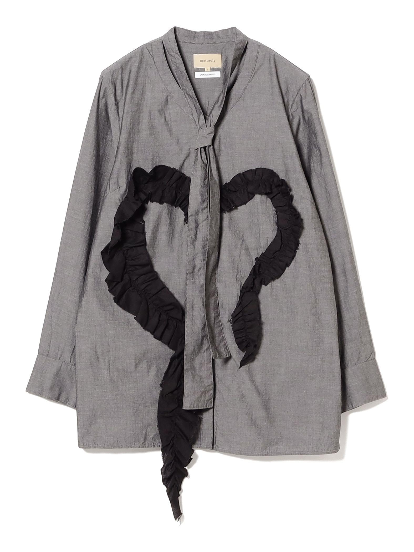 

Beams Boy Maturely Organic Cotton Heart Frill Shirt, Women s, L/S, Black